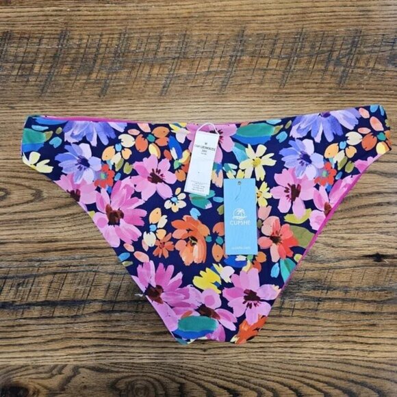 Cupshe Vibrant Alegria Reversible Blue and Pink Bikini Bottoms Women's Small NWT - Picture 4 of 4